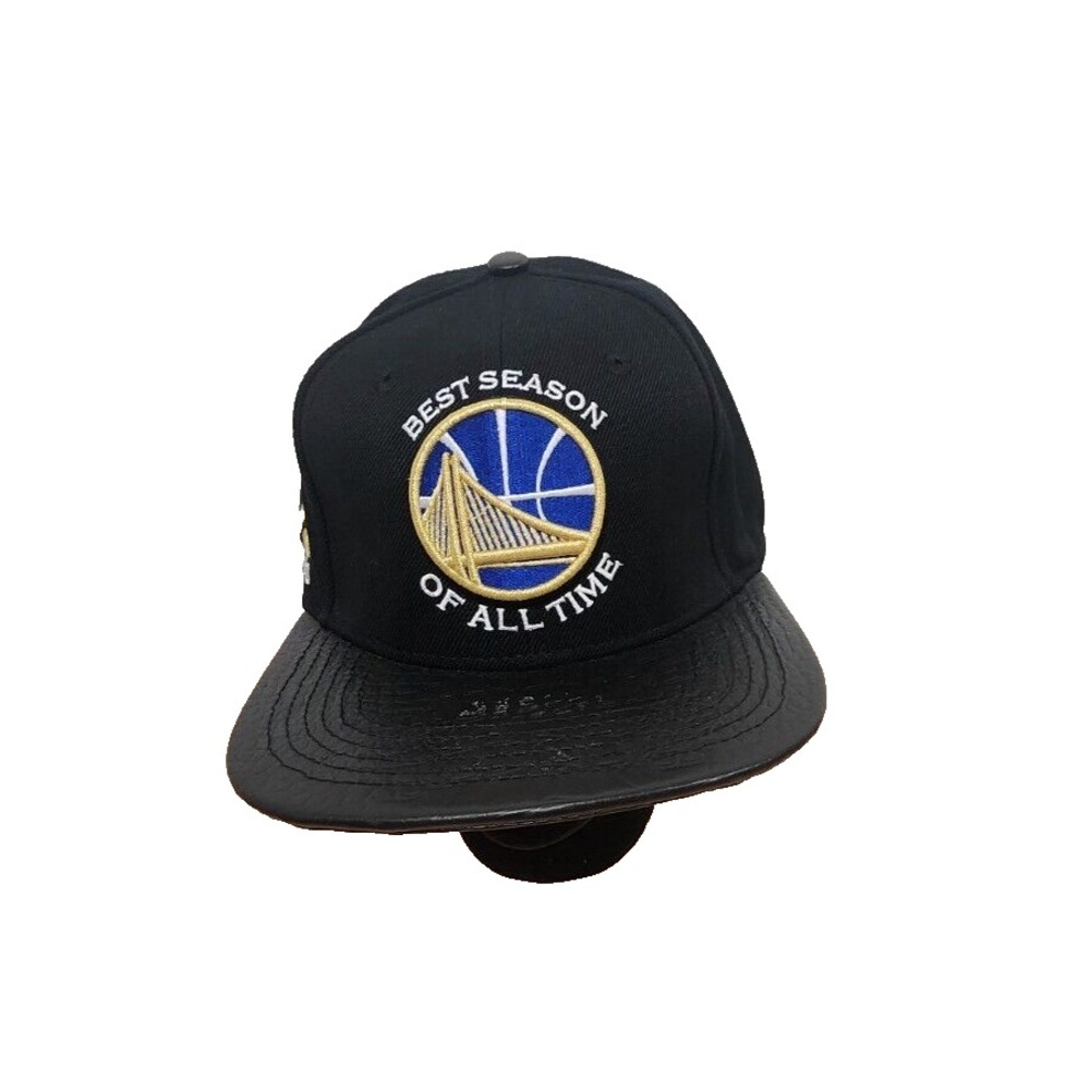 Pro Standard Golden State Best Season NBA Logo‎ Leather Brim & Strap Back. Black